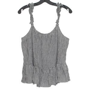 Madewell Tank Top Y2K Cottage Coquette Academia Preppy Old Money Plaid Black 14